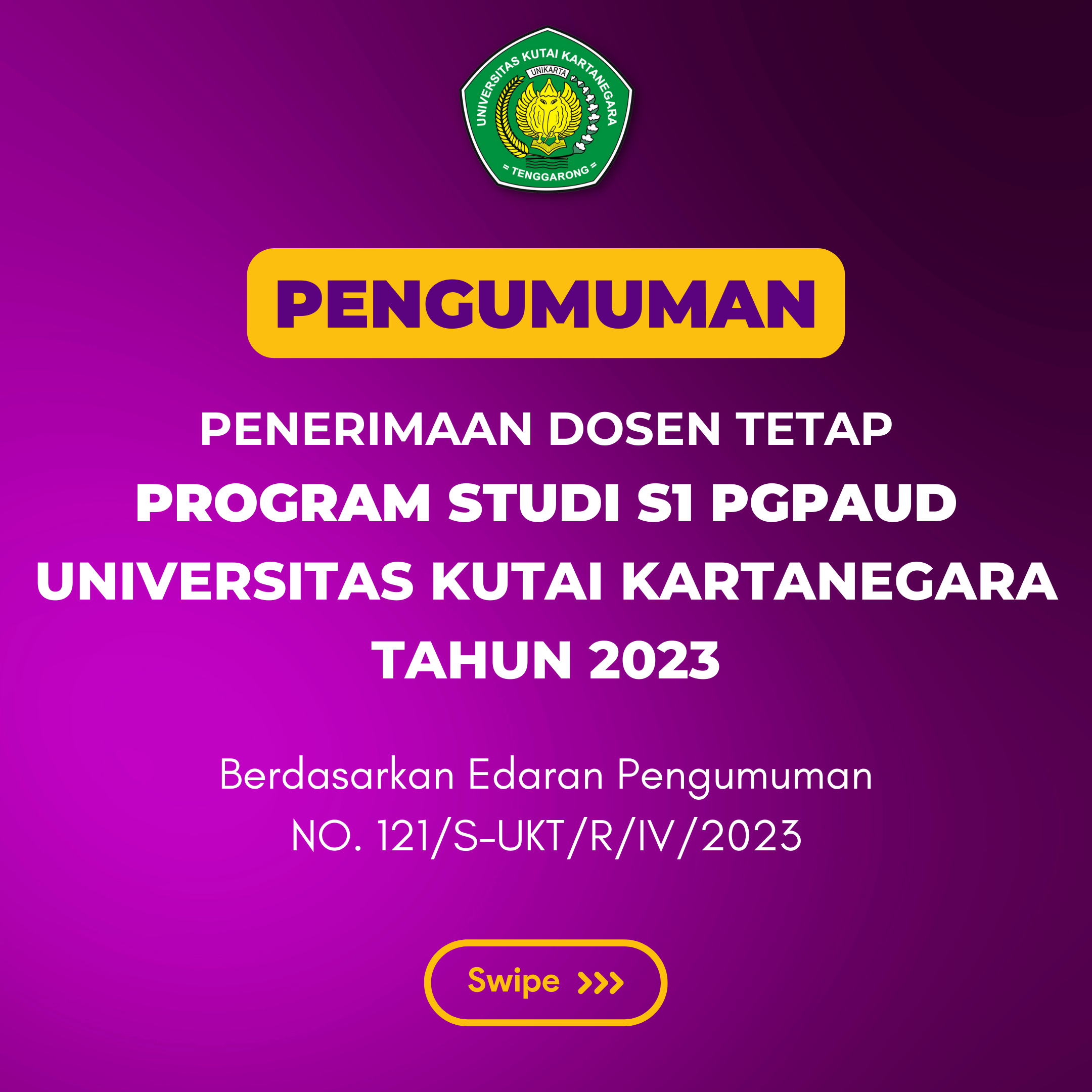 Penerimaan Dosen Tetap Program Studi S1 PGPAUD Tahun 2023 – Universitas ...